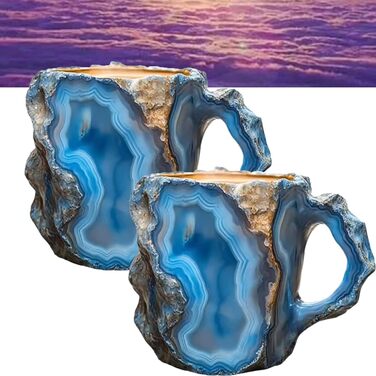 Набір кавових чашок з мінерального кристалу 2 шт ZANWANXIN