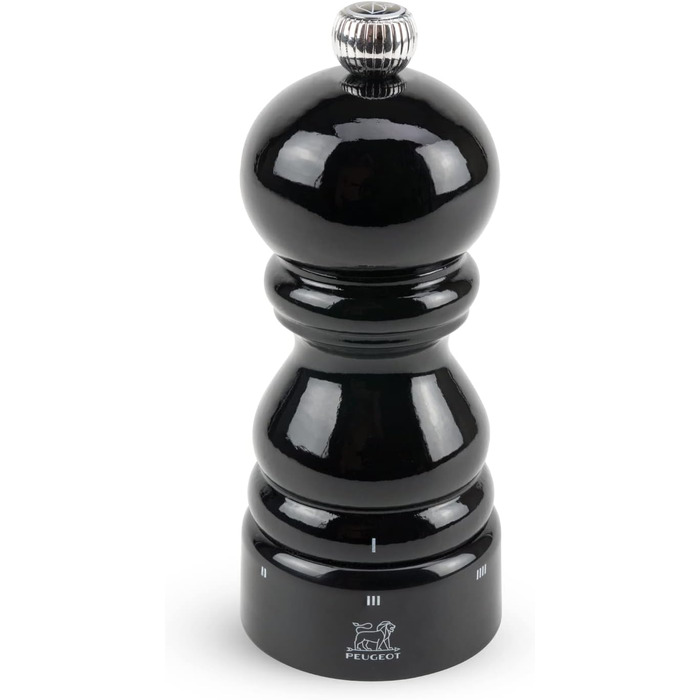 Ручне регулювання помелу u'Select, висота 12 см, дерево, коричневий, 23447 (соляний млин, чорний лакований)