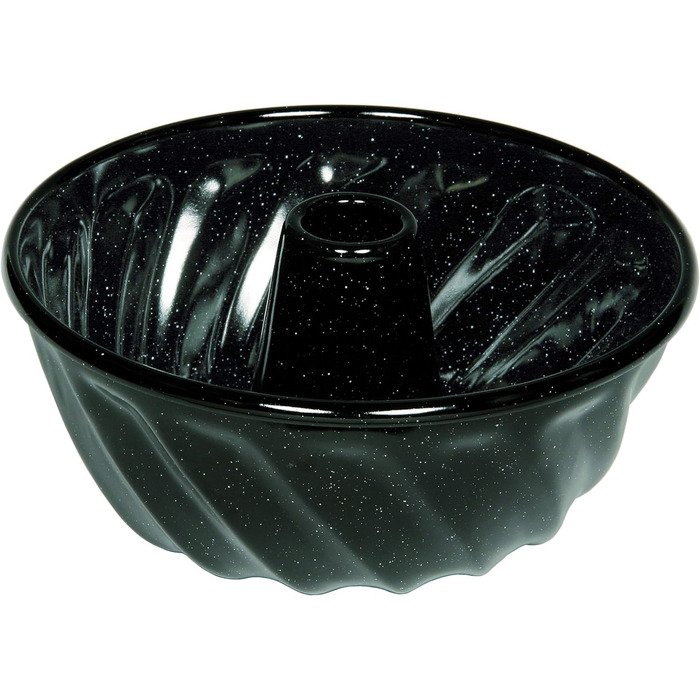 Форма для торта Bundt 18, КЛАСИЧНІ ФОРМИ ДЛЯ ВИПІЧКИ, діаметр 18 см, висота 9,7 см, ємність 1,1 л, емаль, чорна, індукційна, 0631-022