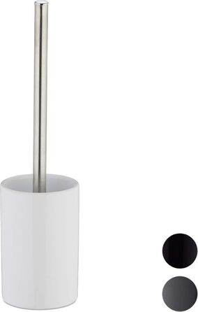 Йоржик для унітазу 36 см з керамічним тримачем, білий Relaxdays