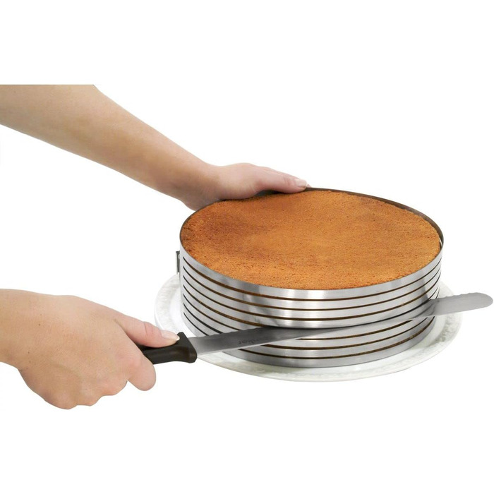 Нож для резки торта Zenker 7705, кондитерская Ø26 / 28 см, набор для торта с ножом для торта и подемным основанием для торта, аксессуары для торта из нержавеющей стали, количество 1 x набор из 3 шт. , цвет серебристый (приспособление для нарезки торта)