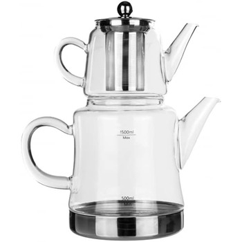Чайник для заварювання подвійний 180/450 мл скляний Dora Karaca