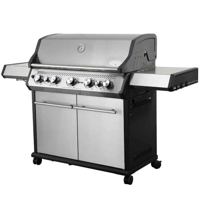 Газовый гриль SANTOS S-518, с боковой и задней горелкой, нержавеющая сталь 890604 Код: 010959