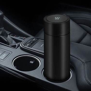 Термос Fissman 390 мл колір чорний нержавіюча сталь (9866)