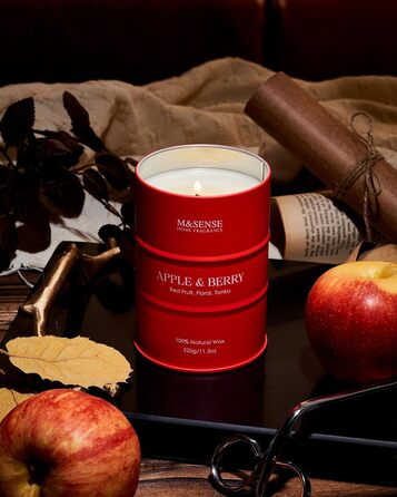 Ароматичні свічки M&SENSE з натурального соєвого воску, натуральна соєва свічка для домашнього декору, тривалий час горіння до 70 годин, класні подарунки-свічки для чоловіків і жінок (320 г, Hgelfeld Windblumen)