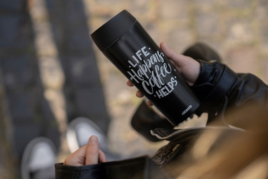 ARDESTO Термокухоль Coffee Time 450 мл, нержавіюча сталь, чорний