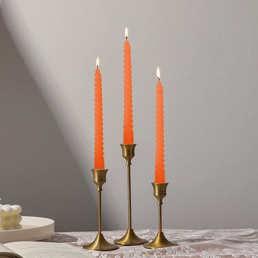 Набір з 4 конічних спіральних свічок 2,2 x 25 см, помаранчевий Love Topsics