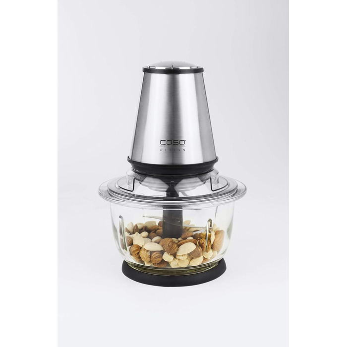 Універсальний подрібнювач, 4 високоякісних ножа з нержавіючої сталі, міцна скляна ємність об'ємом 1,2 літра, ідеально підходить як подрібнювач для фруктів, овочів, риби, м'яса, горіхів, 400