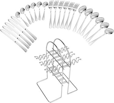 Набор столовых приборов на 6 человек, 24 предмета, серебристые peinat