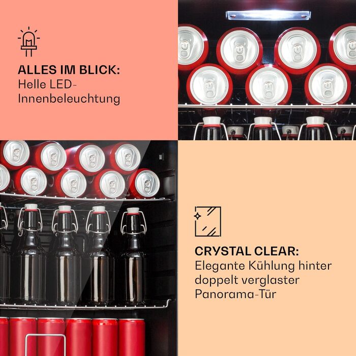 Міні-холодильник зі скляними дверцятами 60 л мідний Klarstein