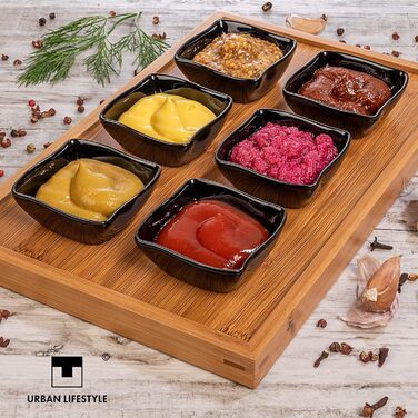 Миски для соусу з порцеляни 6 шт чорний Urban Lifestyle