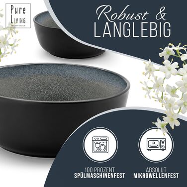 Набір посуду з керамограніту на 6 персон, 24 предмети, чорний/сірий Ibiza Pure Living