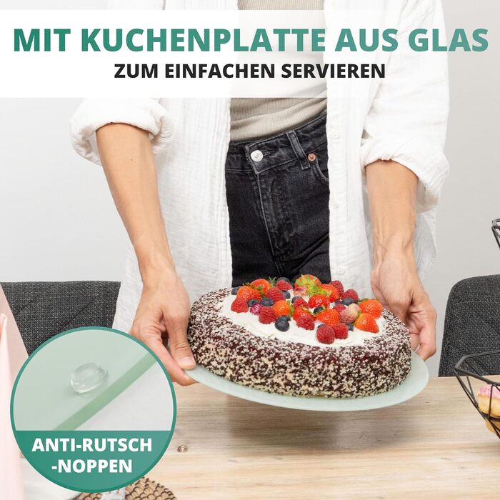 Контейнер для тортов переносной 33 x 34 x 19 см, зеленый Homelyn