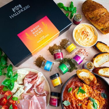 Класичний набір спецій Hallingers - 1 - Подарунковий набір спецій ручної роботи, 12 спецій з усього світу (Набір) - Літній подарунок та ідеальний подарунок для барбекю Подарунок для нової домівки &quotВітання та дружба&quot Класичні спеції., 12 спецій (73