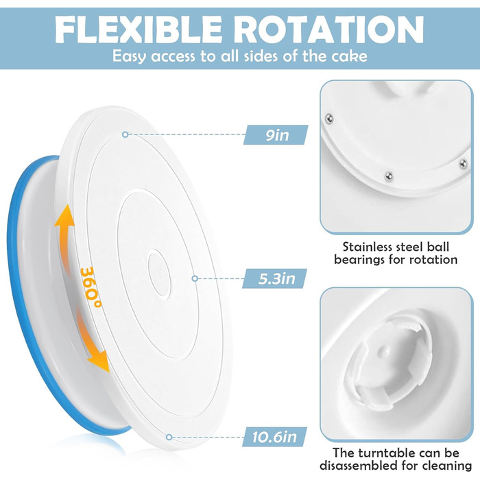 Набір аксесуарів для торта KOUHA, обертова форма для торта, аксесуари для випічки, поворотний стіл для торта, набір для випічки, шпатель, скребок для тіста, кондитерський мішок, насадки, аксесуари для кондитерських виробів, аксесуари для декорування торті
