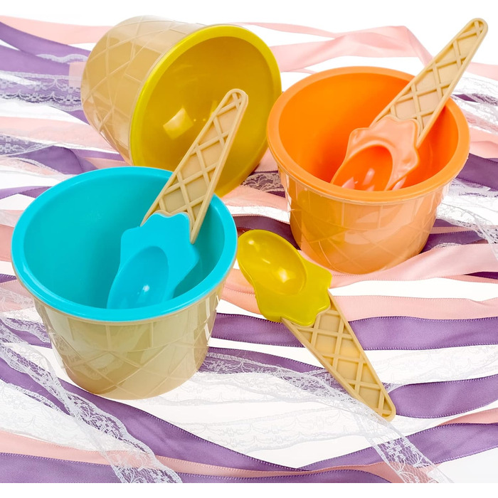 Набір паперові стаканчики для морозива з ложками 50 шт. 125 мл Bakiauli