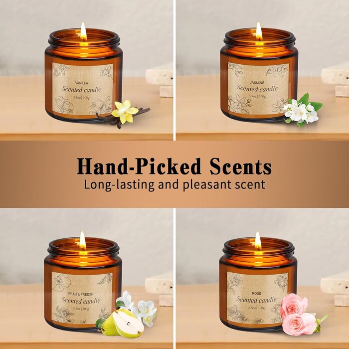 Ароматизована свічка у склянці 4 шт. YUEONEWIN