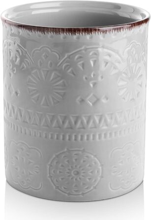 Тримач кухонного посуду DOWAN, тримач посуду для кухні для декорування кухонної стільниці, контейнер для посуду, кухонне начиння, нековзке, стійке до подряпин коркове дно, органайзер для посуду, яскраві кольори (сірий)