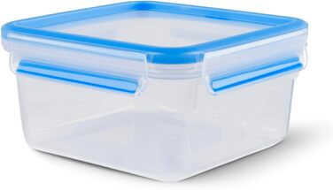 Набір контейнерів для зберігання продуктів EMSA Clip & Close, прямокутні, 5 x 0,8 л, коробки для зберігання, 100 герметичні, придатні для миття в посудомийній машині, морозильної камери та мікрохвильової печі, прозорі, сині, зроблені в Німеччині, N10307 (