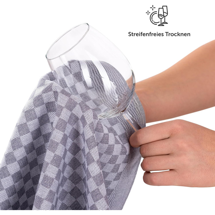 Бавовняні кухонні рушники Blumtal 50x70 см. Набір із 5 шт. - Кухонні рушники, сертифіковані Oeko-TEX - Надзвичайно вбираючі кухонні рушники - Можна прати до 95 C - Біла клітка (5 шт., червоні)