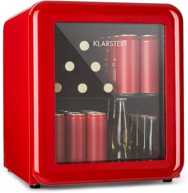 Міні-холодильник зі скляними дверцятами 48 л червоний Klarstein