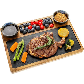 Сервірувальна тарілка зі сланцю для стейків 33 х 23 см HALE OTEIR