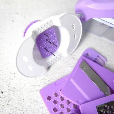 Овочерізка з теркою та контейнером Fissman 27x12x8 см - набір з 11 предметів нержавіюча сталь (18643)