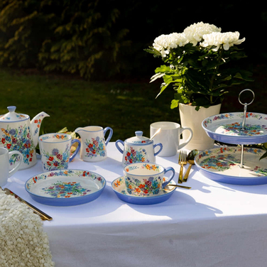 Ємність для цукру London Pottery VISCRI MEADOW, кераміка, слонова кістка/васильковий синій, 300 мл