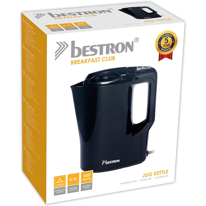 Зручний туристичний чайник 0.9 л, 500 Вт Bestron