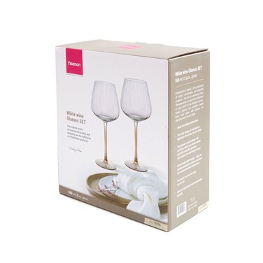 Набір з 2-х бокалів Fissman для білого вина 330 мл скло (19056)
