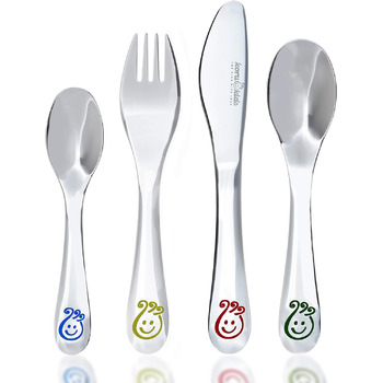 Дитячі столові прибори Смайлик, набір 4 предмети Koru Kids
