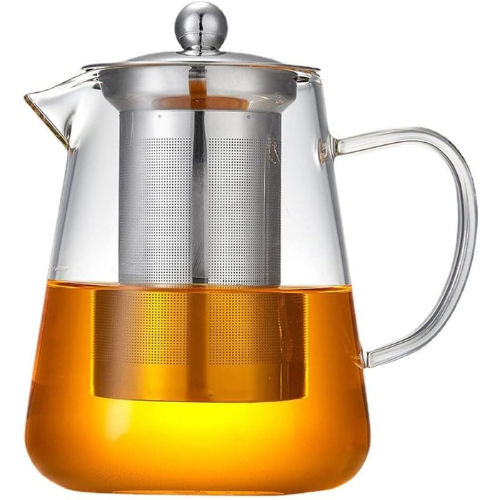 Скляний чайник з ситечком з нержавіючої сталі 1300 мл TAMUME