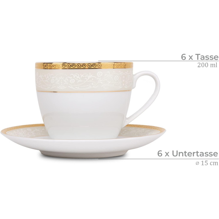 Кавовий сервіз 18 предметів, 6 персон Konsimo