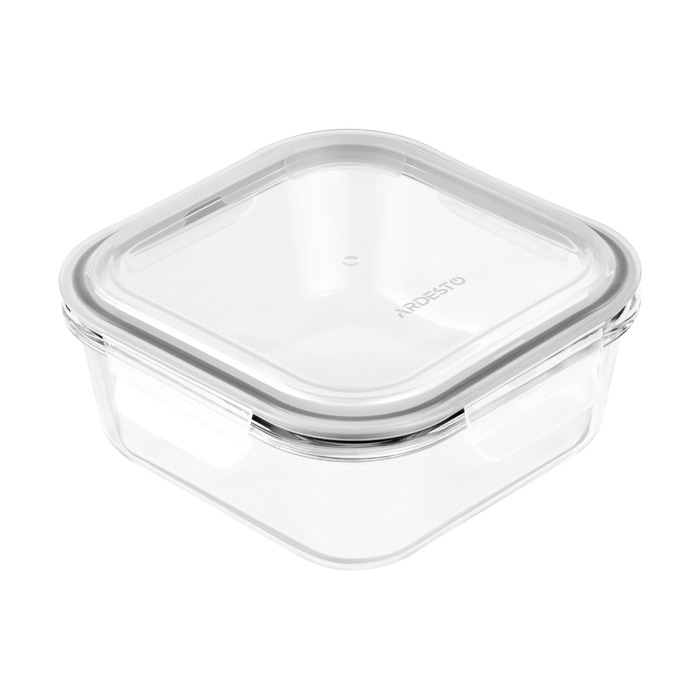 ARDESTO Контейнер для зберігання Gemini 1200 мл, квадратний, боросилікатне скло