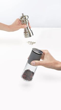 Млин для солі та перцю, набір 2 предмети, чорний/сірий Duo Joseph Joseph