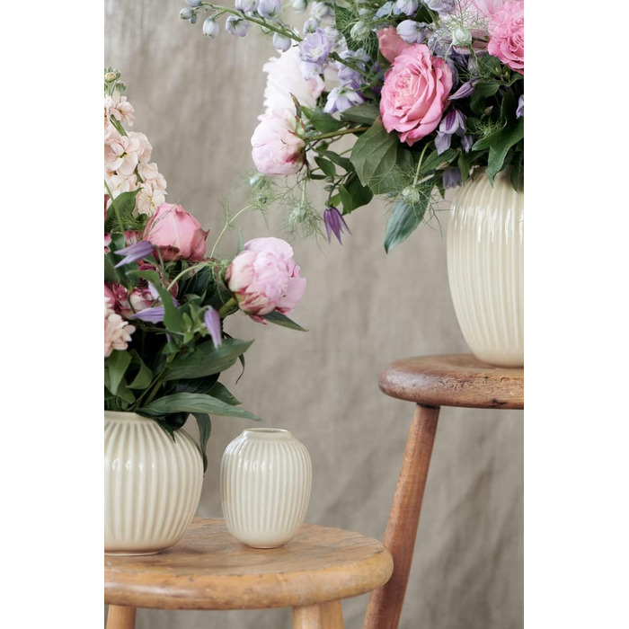 Порцелянова ваза Khler Hammershoi з канавками, сучасна ваза, кругла, цибулинна, ваза для квітів скандинавського дизайну, 13 см (H13 см, м'ята)