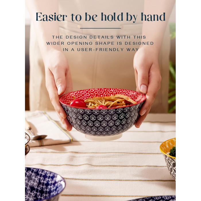 Набор из 6 пиал для хлопьев 680 мл, разноцветный Dowan