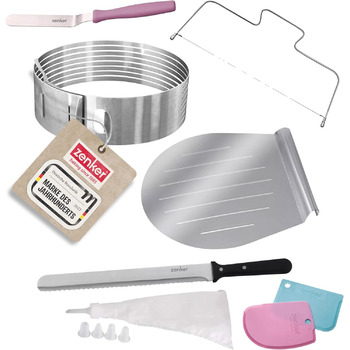 Набір для випічки Zenker Premium Найкращий набір для випічки та прикраси з 13 предметів у модних кольорах із картками для тіста, кондитерськими мішками, формочками для коржів для тортів тощо для пекарів-аматорів