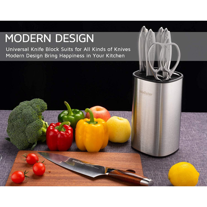 Ножовий блок без ножа, для 16-18 ножів, пластик, знімний для легкого чищення (срібло) Vialex