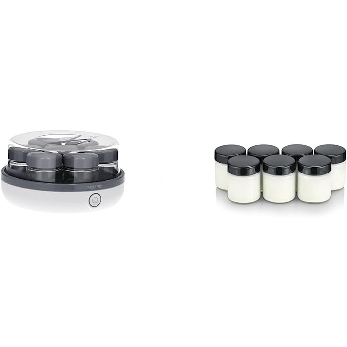 Йогуртниця містить 7 баночок, сучасний дизайн із кнопкою Severin