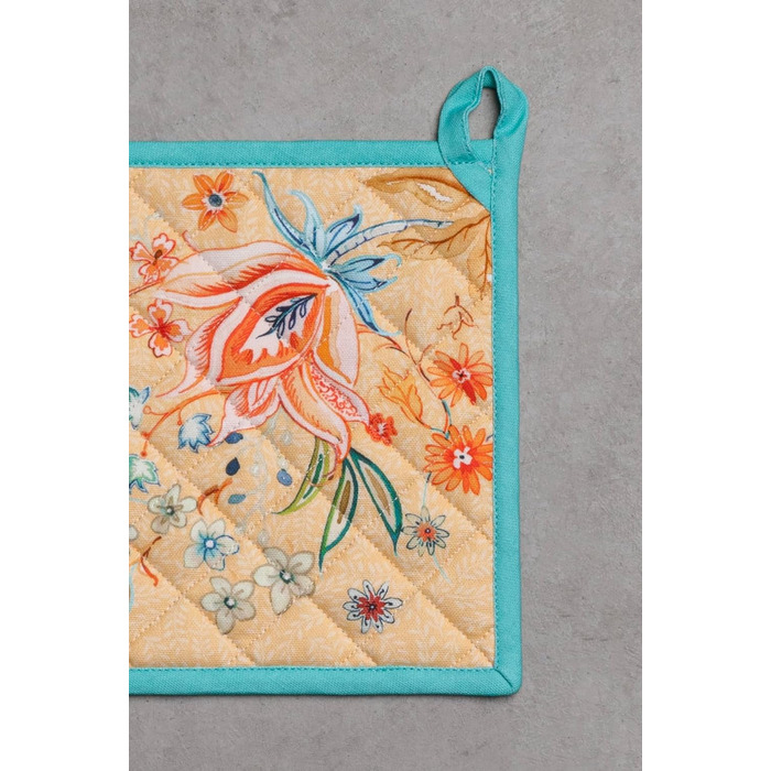 Рукавички для духовки Maison d&39 Hermine, підставки для каструль, 100 бавовна, термостійкі кухонні рукавички, рукавички для духовки (19 см x 33 см) та підставки для каструль (20 см x 20 см) для приготування їжі, Morzine - рукавички для духовки (19 x 33 с