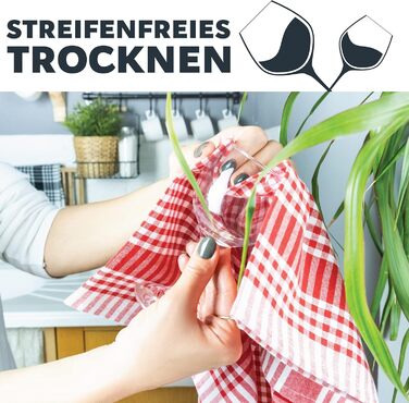 Набір із 10 кухонних рушників 45x65 см, червоні LAYNENBURG