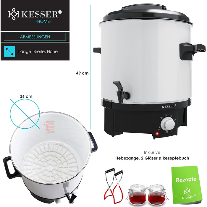 Консерватор 27 л 1800 Вт білий KESSER