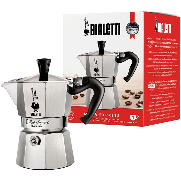 Кофеварка гейзерная 60 мл на 1 чашку Moka Express Bialetti