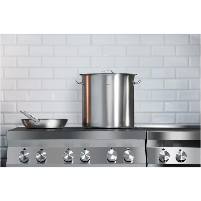 Каструля 25 л з нержавіючої сталі з кришкою 32 см Royal Catering