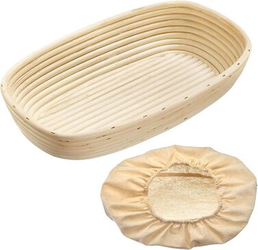 Кошик для вистоювання Westmark, для тіста для хліба 1500-2000 г, овальний, довжина приблизно 40 см, ротангова тростина, світло-бежева, 32022270 (набір з 2 шт. , довжина 34 см)