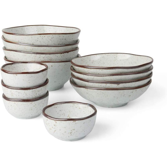 Манеж Реактивна порцеляна на 4 особи (12 шт.) Набір мисок, пісок)