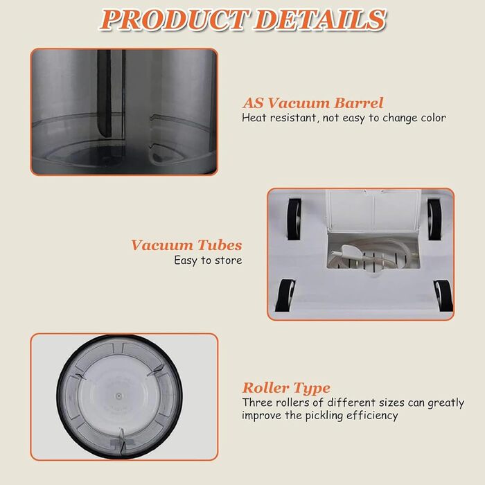 Вакуумный маринатор для мяса и овощей 5 л белый Generic