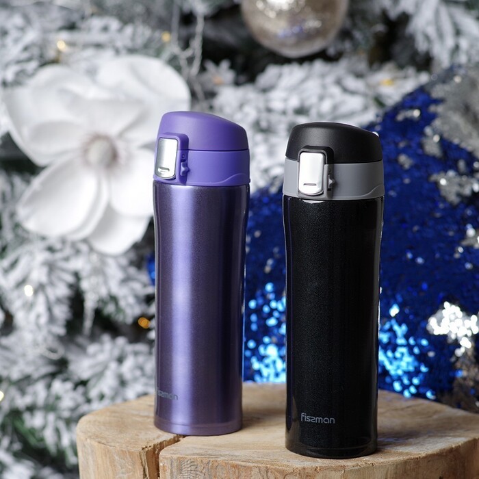 Термос-кухоль Fissman 450 мл чорний (9625)