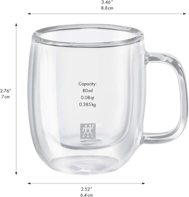 Набор стеклянных чашек для эспрессо 80 мл, 2 предмета Sorrento Plus Zwilling